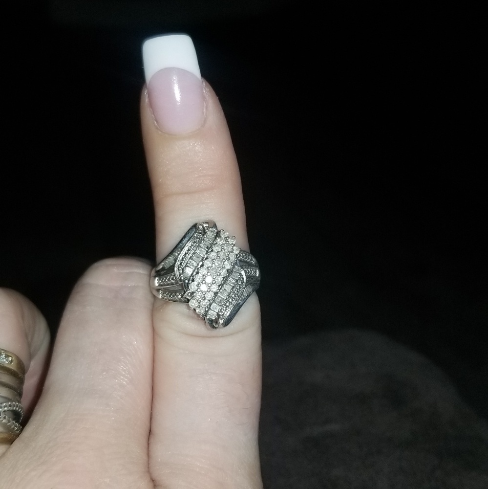 Large Real Diamond Cluster Ring - image 4